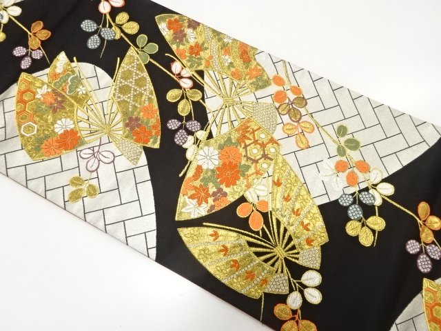 JAPANESE FUKURO OBI FOR FURISODE / WOVEN CLASSICAL PATTERN